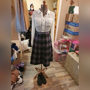 Vintage tartan school girl skirt 1950s 60s